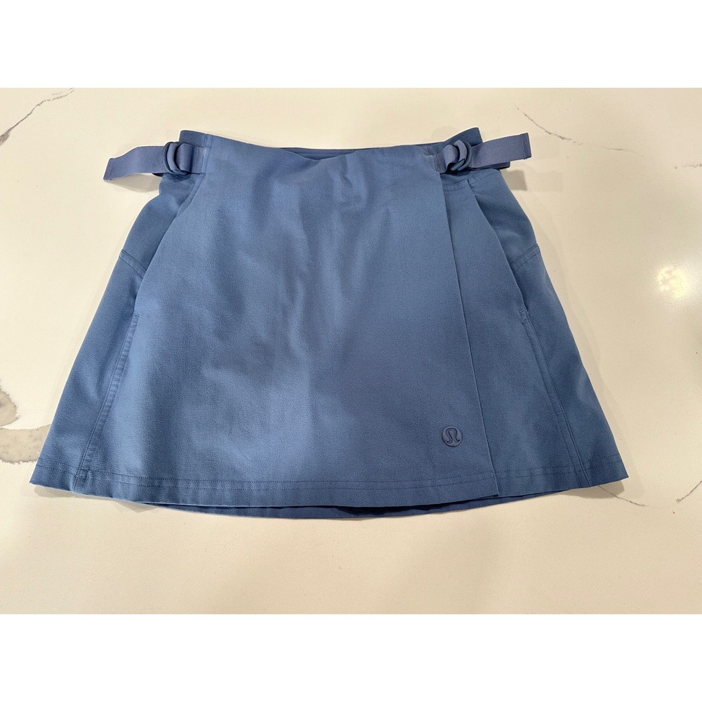 Lululemon Lab Blue Wrap Skort Adjustable Buckle Side Pockets Athletic Skirt
